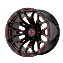 XD Series Boneyard 20X10 ET-18 5x127 71.50 Gloss Black Milled W/ Red Tint Fälg